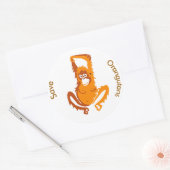 Wilde dieren Red ORANGUTANS - Bedreigde dieren - Ronde Sticker (Envelop)