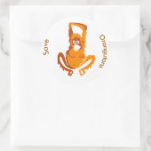 Wilde dieren Red ORANGUTANS - Bedreigde dieren - Ronde Sticker (Tas)