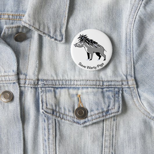 Wilde dieren - Red Warty PIGS - Bedreigd Ronde Button 5,7 Cm (In situ)