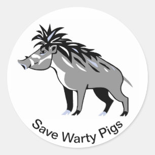 Wilde dieren - Red Warty PIGS - Wildlife Ronde Sticker