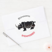 Wilde dieren - RHINOCEROS - Instandhouding - Afrik Ronde Sticker (Envelop)