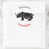 Wilde dieren - RHINOCEROS - Instandhouding - Afrik Ronde Sticker (Tas)