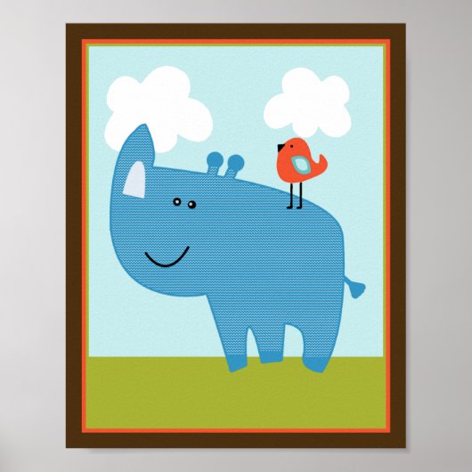 Wilde dieren Rhinoceros Rhino Art Poster (Voorkant)