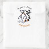 Wilde dieren - Ringstaart LEMUR- Natuur - Ronde Sticker (Tas)