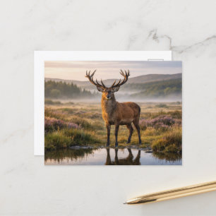Wilde dieren Rode herten Hert Schotse Hooglanden Briefkaart