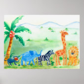 Wilde dieren Safari Artwork Poster (Voorkant)