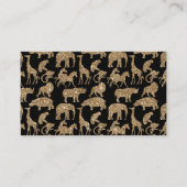 Wilde dieren Safari Elegant Golden Glitter Sparkle Informatiekaartje (Voorkant)
