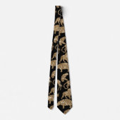 Wilde dieren Safari Elegant Golden Glitter Sparkle Stropdas (Achterkant)