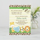 Wilde dieren Safari Oerwoud Baby shower Kaart (Staand voorkant)