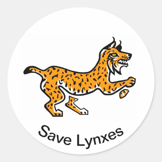 Wilde dieren - Save LYNXES - Wildlife - Ronde Sticker (Voorkant)