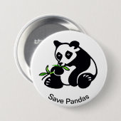 Wilde dieren - Save PANDAS - wildlife Ronde Button 7,6 Cm (Voorkant /achterkant)