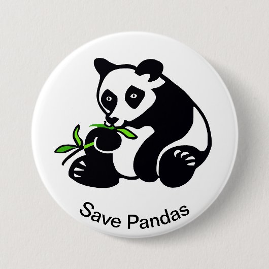 Wilde dieren - Save PANDAS - wildlife Ronde Button 7,6 Cm (Voorkant)