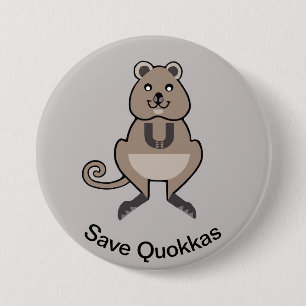 Wilde dieren - SAVE QUOKKAS - Australië - Ronde Button 7,6 Cm