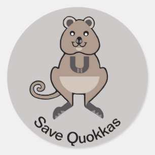 Wilde dieren - Save QUOKKAS - Australië Ronde Sticker