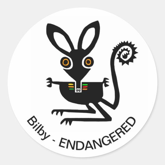 Wilde dieren - Schattige BILBY - Australië - Natuu Ronde Sticker (Voorkant)