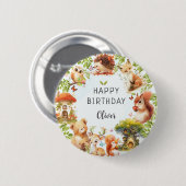 Wilde dieren Schattige magisch bos Ronde Button 5,7 Cm (Voorkant /achterkant)