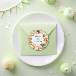 Wilde dieren Schattige magisch bos Ronde Sticker