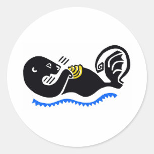 Wilde dieren - Schattige Zee OTTER - Wildlife Ronde Sticker