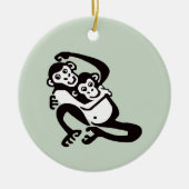 Wilde dieren - Schattigee BONOBO - Chimpansee - Na Keramisch Ornament (Voorkant)