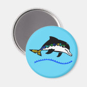 Wilde dieren - Schattigee DOLFIJN - Natuur - Ocean Magneet (Voorkant / Achterkant)