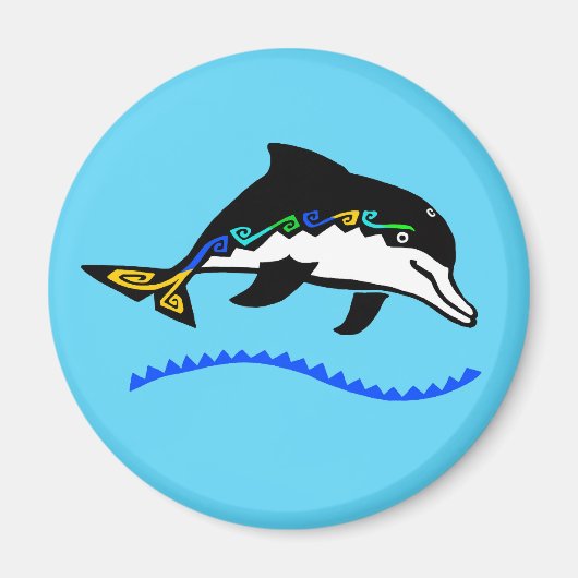 Wilde dieren - Schattigee DOLFIJN - Natuur - Ocean Magneet (Voorkant)