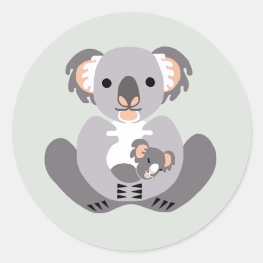 Wilde dieren - Schattigee KOALA - Natuur - Wildlif Ronde Sticker (Voorkant)