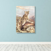 wilde dieren, sneeuwluipaard van CE Swan Canvas Afdruk (Insitu (Houten vloer))