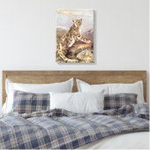wilde dieren, sneeuwluipaard van CE Swan Canvas Afdruk (Insitu (Slaapkamer))