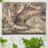  wilde dieren, sneeuwluipaard van CE Swan Theedoek (Gevouwen)