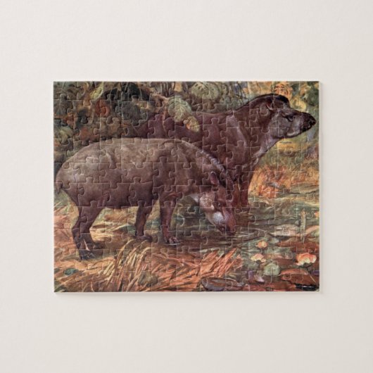 wilde dieren, tapirs van Winifred Austen Legpuzzel (Horizontaal)