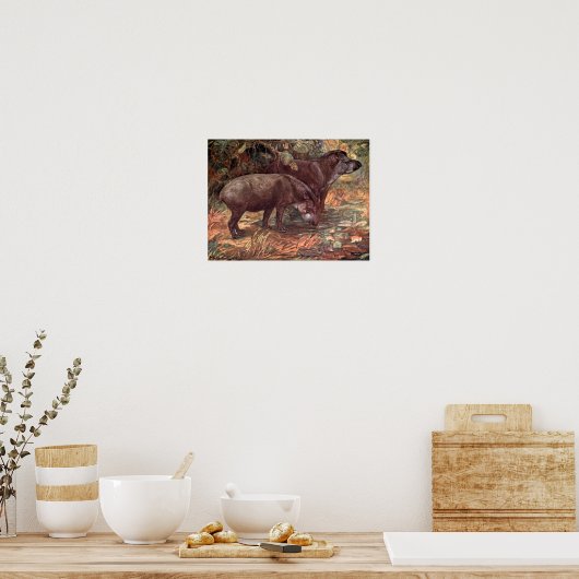  wilde dieren, tapirs van Winifred Austen Poster (Keuken)