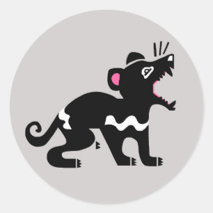 Wilde dieren - Tasmaanse DUIVEL - Australië - Ronde Sticker