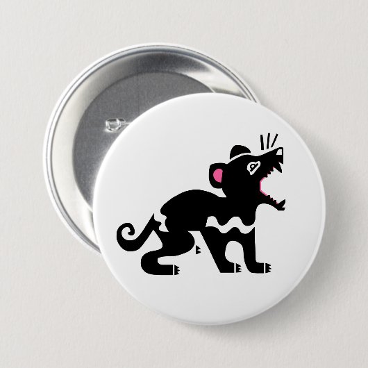 Wilde dieren - TASMANIAN DEVIL- buideldieren Ronde Button 7,6 Cm (Voorkant /achterkant)