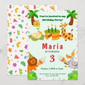 wilde dieren thema kaart (Voorkant / Achterkant)