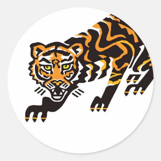 Wilde dieren - TIJGER -Natuur- Azië - Wildlife Ronde Sticker (Voorkant)