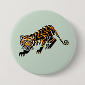 Wilde dieren - TIJGER - Wild catGreen Ronde Button 7,6 Cm (Voorkant)