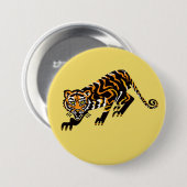 Wilde dieren - TIJGER - Wildlife - Geel Ronde Button 7,6 Cm (Voorkant /achterkant)