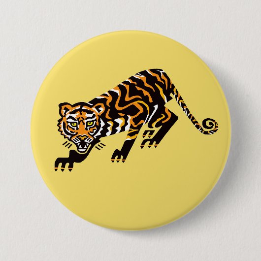 Wilde dieren - TIJGER - Wildlife - Geel Ronde Button 7,6 Cm (Voorkant)