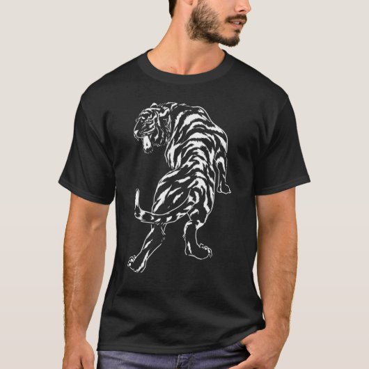 Wilde dieren Tijger witte berg 5 T-shirt (Voorkant)