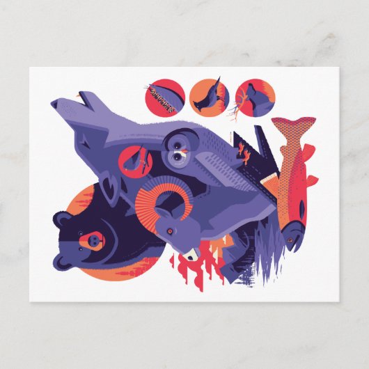 Wilde Dieren V.12 Briefkaart (Voorkant)