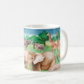 Wilde dieren van Afrika op de achtergrond van de s Koffiemok (Voorkant rechts)