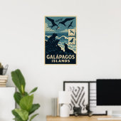 wilde dieren van de Galápagos-eilanden Poster (Thuiskantoor)