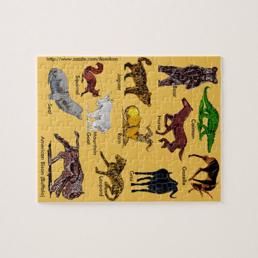 Wilde dieren van de Wereldpuzzel Legpuzzel (Horizontaal)