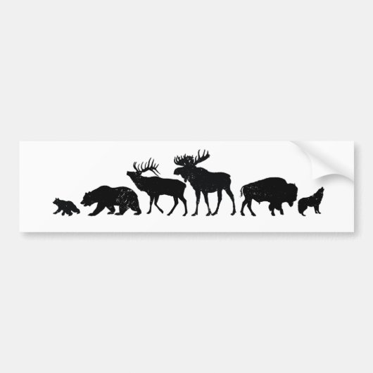 Wilde dieren van geelsteen bumpersticker (Voorkant)