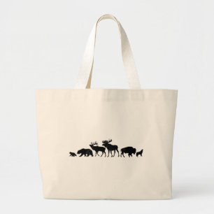 Wilde dieren van geelsteen grote tote bag