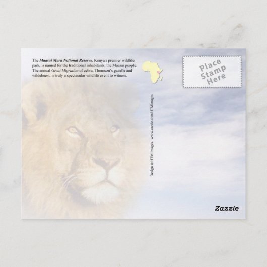 Wilde dieren van Maasai Mara in Kenia Briefkaart (Achterkant)