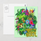 Wilde Dieren verborgen in Surreal Oerwoud Briefkaart (Voorkant / Achterkant)