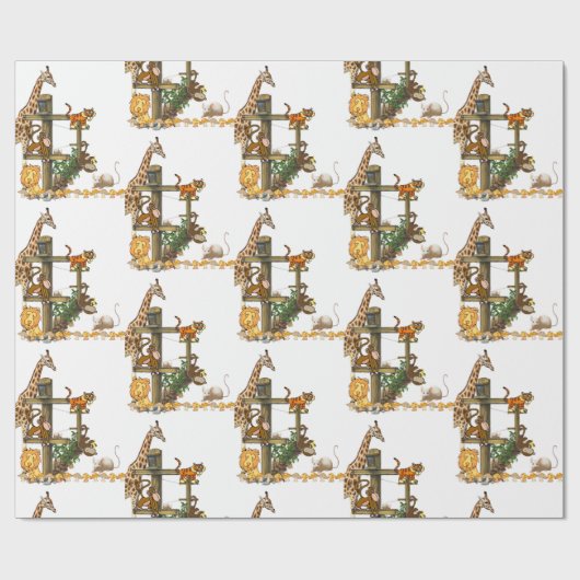 Wilde dieren Verpakkingspapier Cadeaupapier (Vlak)