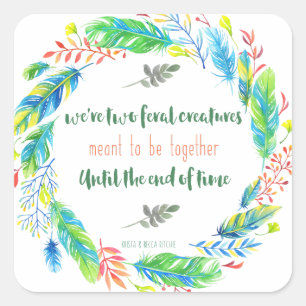 wilde dieren vierkante sticker