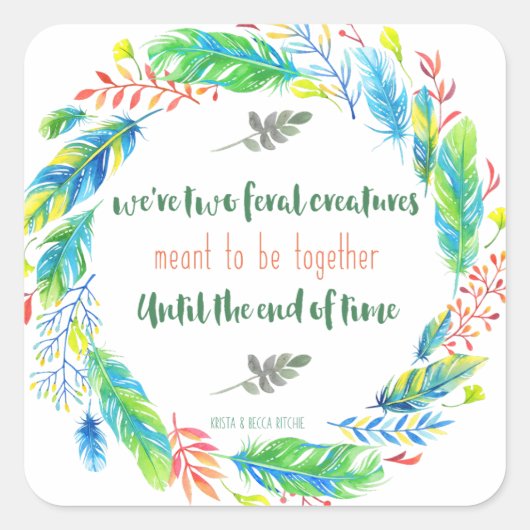 wilde dieren vierkante sticker (Voorkant)